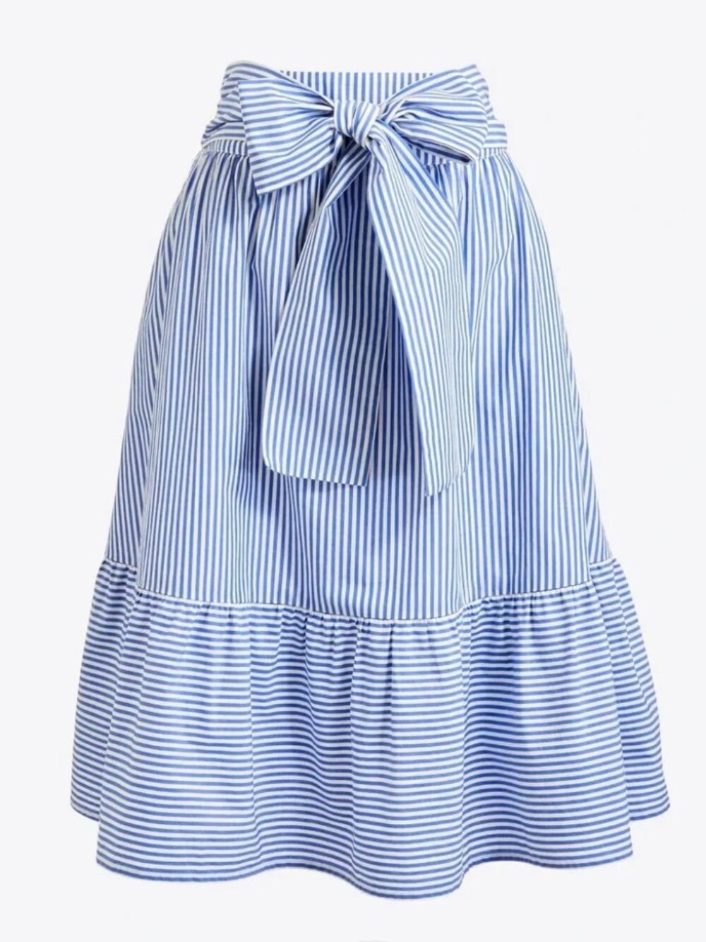 J. Crew Midi Skirt Size 2 Striped A-line Coastal Bow Ties H5179 Preppy Nautical
